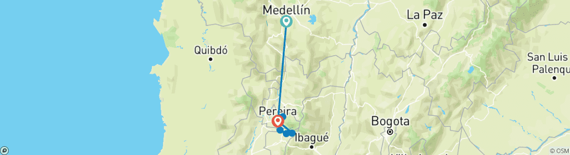 Karte mit der Reiseroute