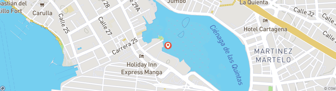 Carte du circuit 4 jours à Cartagena Classic - Histoire, couleurs et charme des Caraïbes