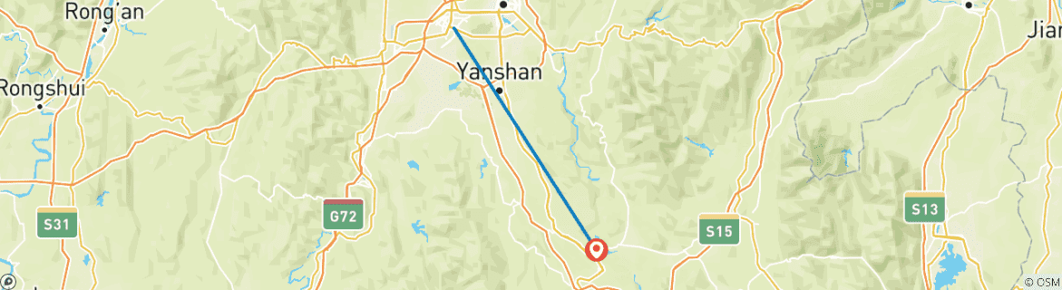 Image d'une carte montrant l'itinéraire du circuit