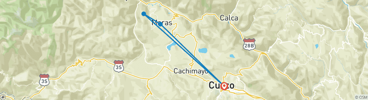 Image d'une carte montrant l'itinéraire du circuit