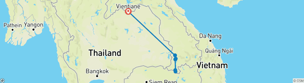 Karte mit der Reiseroute