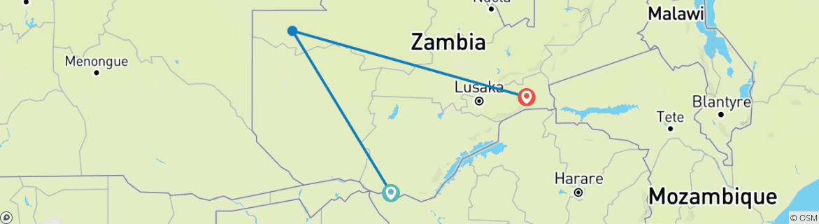 Image d'une carte montrant l'itinéraire du circuit