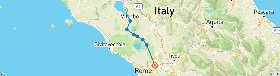 Karte mit der Reiseroute