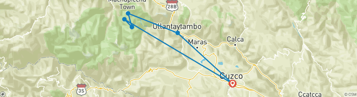 Karte mit der Reiseroute