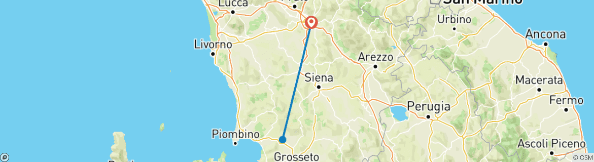 Image d'une carte montrant l'itinéraire du circuit