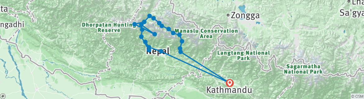 Mapa de Circuito del Annapurna