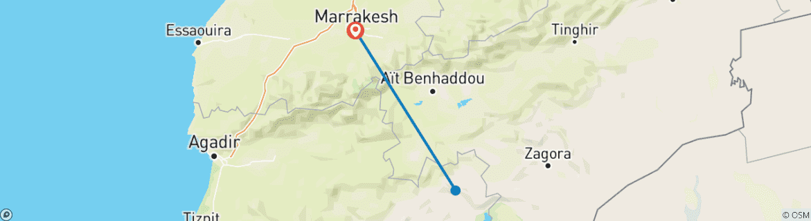 Image d'une carte montrant l'itinéraire du circuit