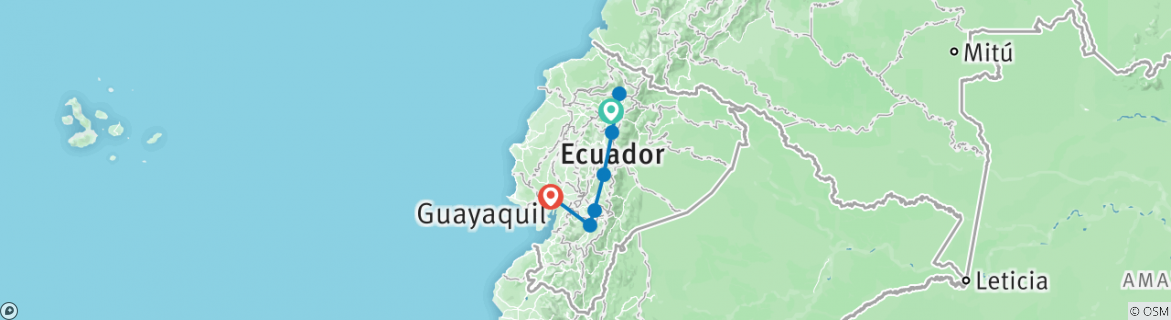 Map of Ecuador Experience