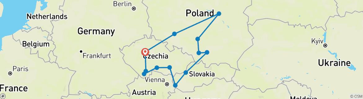 Carte du circuit Tchécoslovaquie et Pologne essentielle