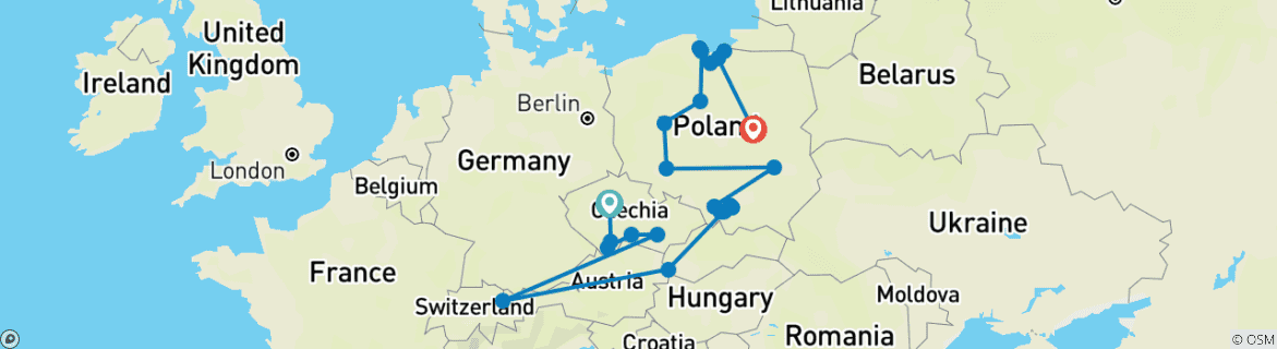 Imagen de un mapa que muestra la ruta del circuito