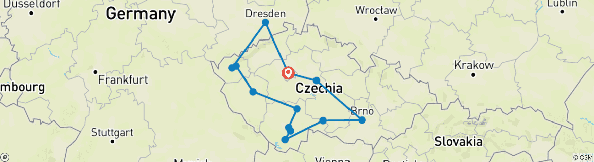 Image d'une carte montrant l'itinéraire du circuit