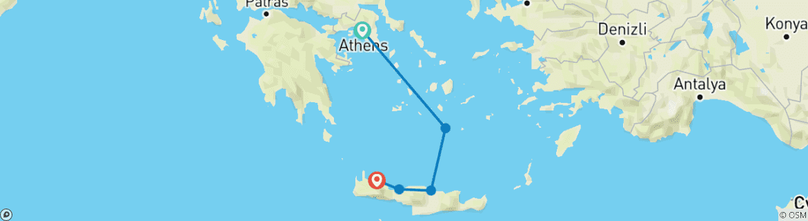 Image d'une carte montrant l'itinéraire du circuit