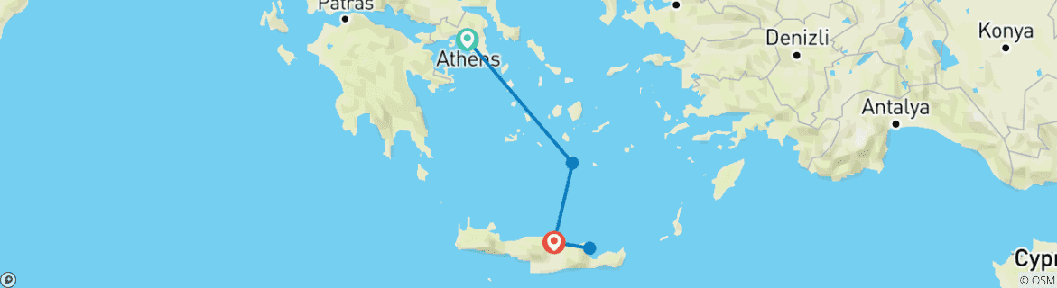 Image d'une carte montrant l'itinéraire du circuit