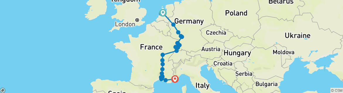 Imagen de un mapa que muestra la ruta del circuito