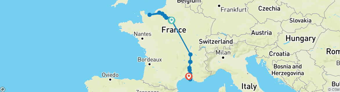 Imagen de un mapa que muestra la ruta del circuito