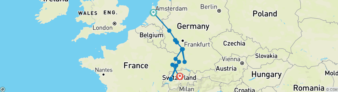 Imagen de un mapa que muestra la ruta del circuito