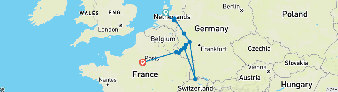 Imagen de un mapa que muestra la ruta del circuito