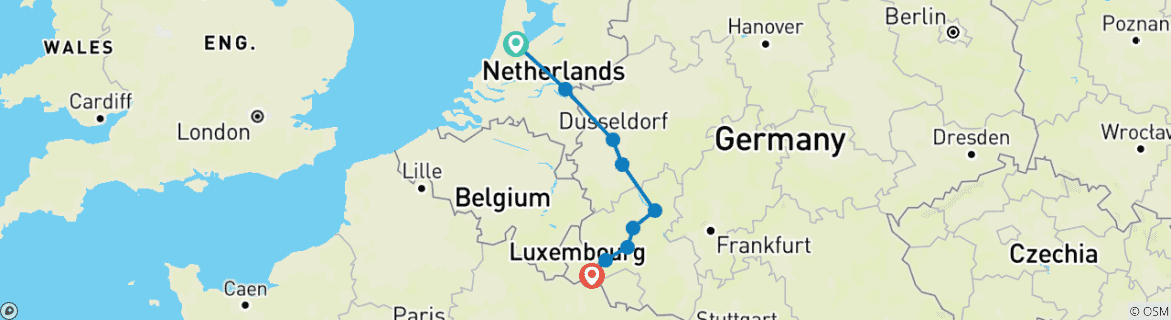 Imagen de un mapa que muestra la ruta del circuito