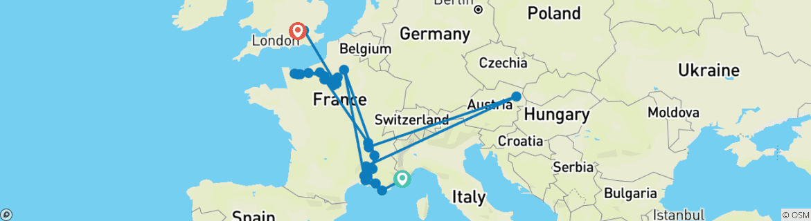 Imagen de un mapa que muestra la ruta del circuito