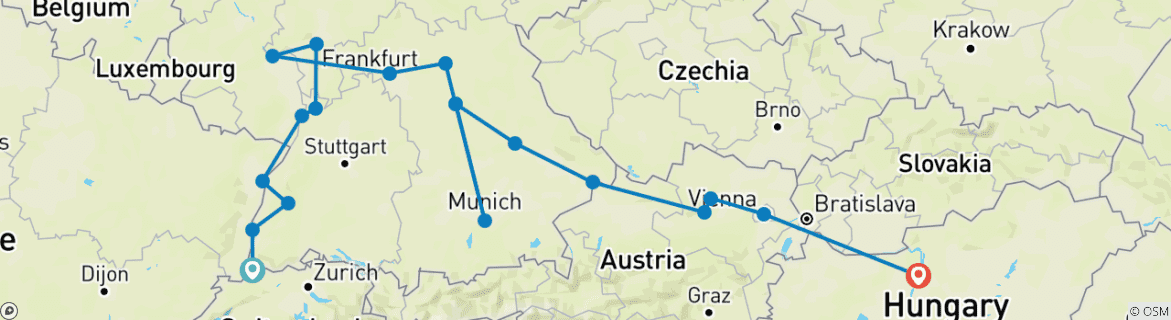 Imagen de un mapa que muestra la ruta del circuito