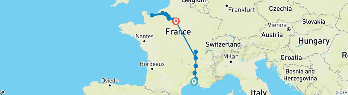 Imagen de un mapa que muestra la ruta del circuito