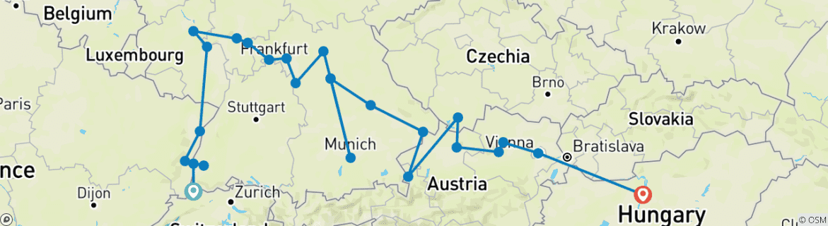 Imagen de un mapa que muestra la ruta del circuito
