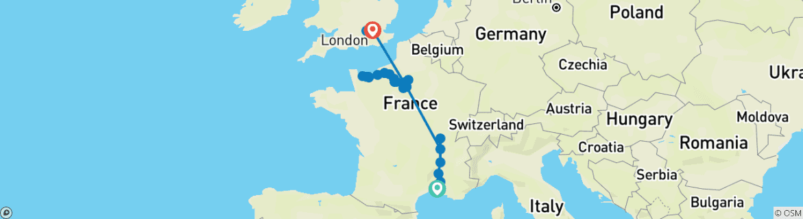 Imagen de un mapa que muestra la ruta del circuito