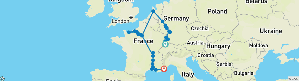 Imagen de un mapa que muestra la ruta del circuito