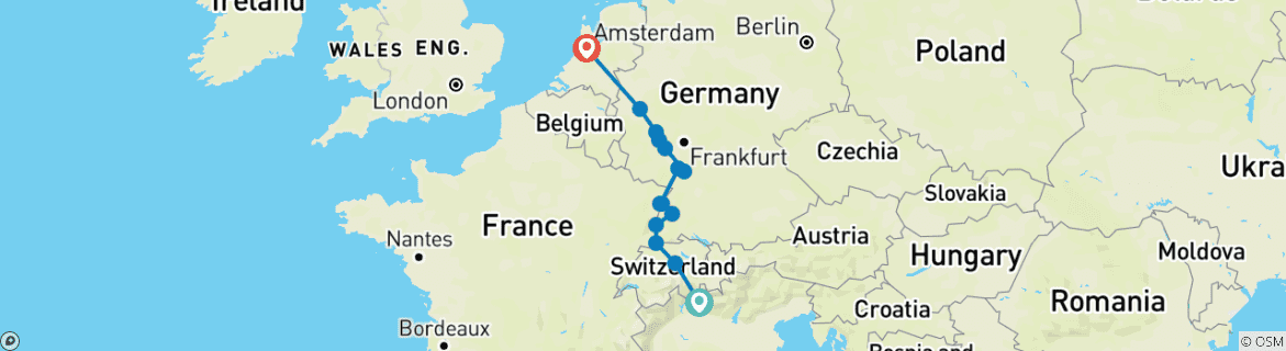 Imagen de un mapa que muestra la ruta del circuito