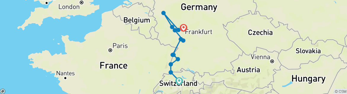 Imagen de un mapa que muestra la ruta del circuito