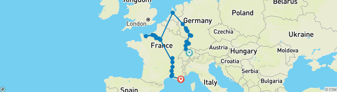 Imagen de un mapa que muestra la ruta del circuito
