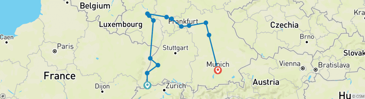 Imagen de un mapa que muestra la ruta del circuito