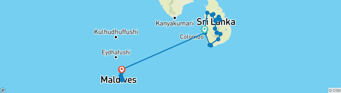 Image d'une carte montrant l'itinéraire du circuit