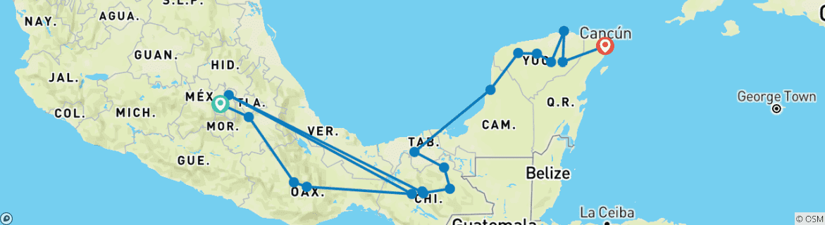 Imagen de un mapa que muestra la ruta del circuito