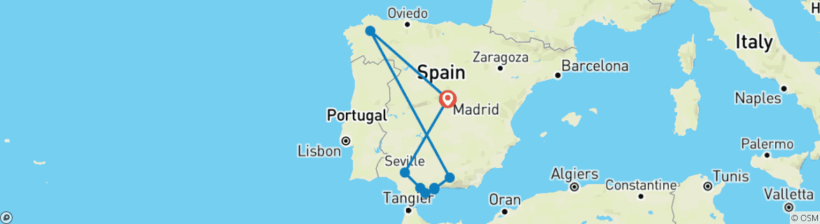 Carte du circuit Voyage majestueux au cœur de l'Espagne - 7 jours