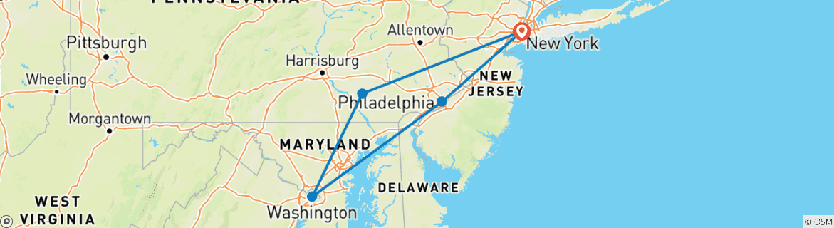 Image d'une carte montrant l'itinéraire du circuit