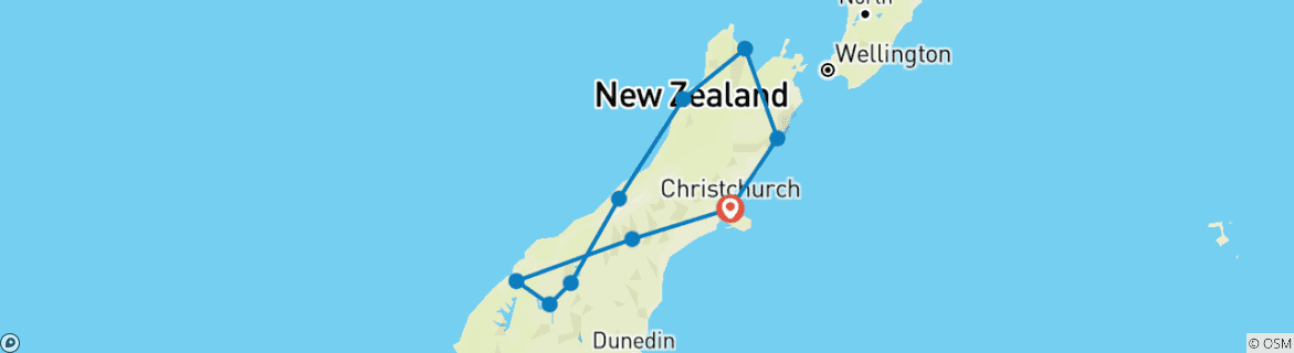 Image d'une carte montrant l'itinéraire du circuit