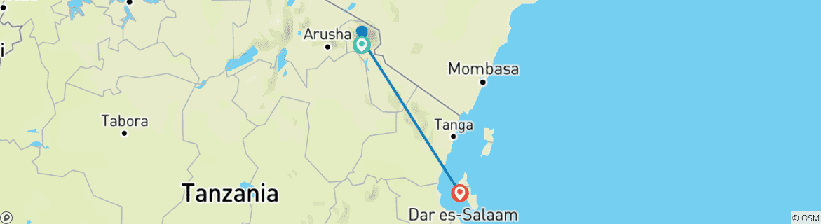 Image d'une carte montrant l'itinéraire du circuit