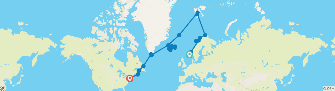 Image d'une carte montrant l'itinéraire du circuit
