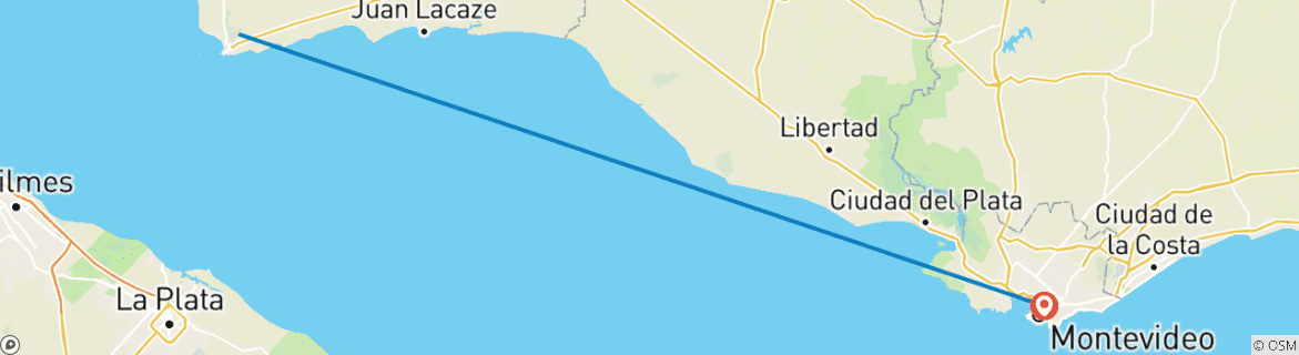 Image d'une carte montrant l'itinéraire du circuit