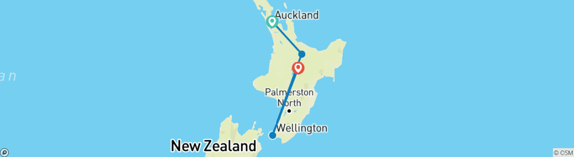 Image d'une carte montrant l'itinéraire du circuit