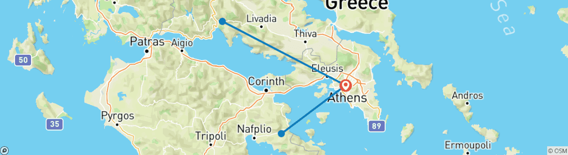 Image d'une carte montrant l'itinéraire du circuit