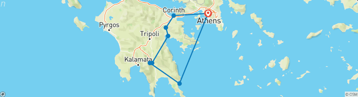 Image d'une carte montrant l'itinéraire du circuit