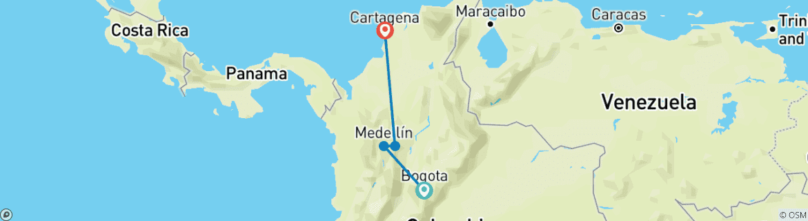 Image d'une carte montrant l'itinéraire du circuit