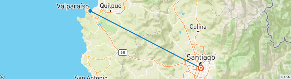 Image d'une carte montrant l'itinéraire du circuit