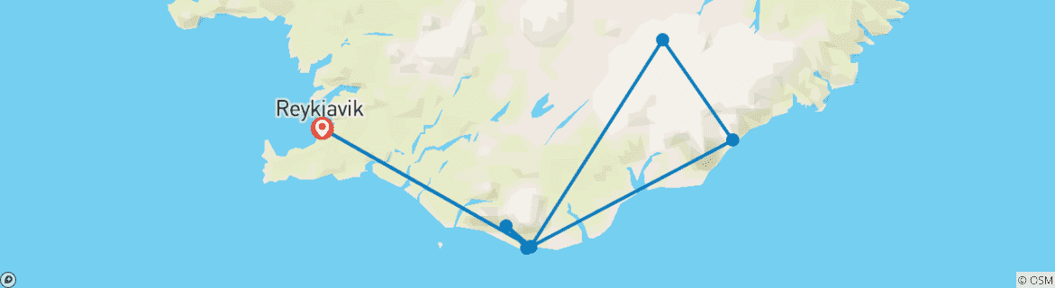 Image d'une carte montrant l'itinéraire du circuit