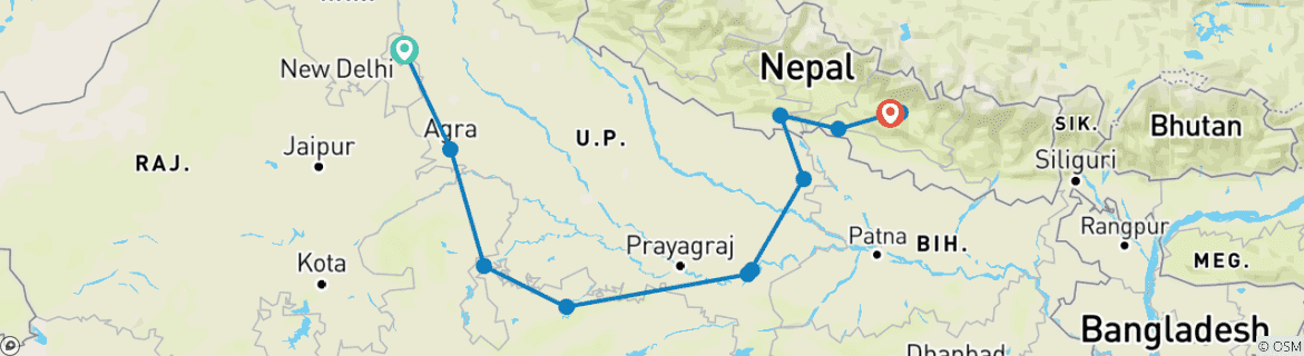 Imagen de un mapa que muestra la ruta del circuito