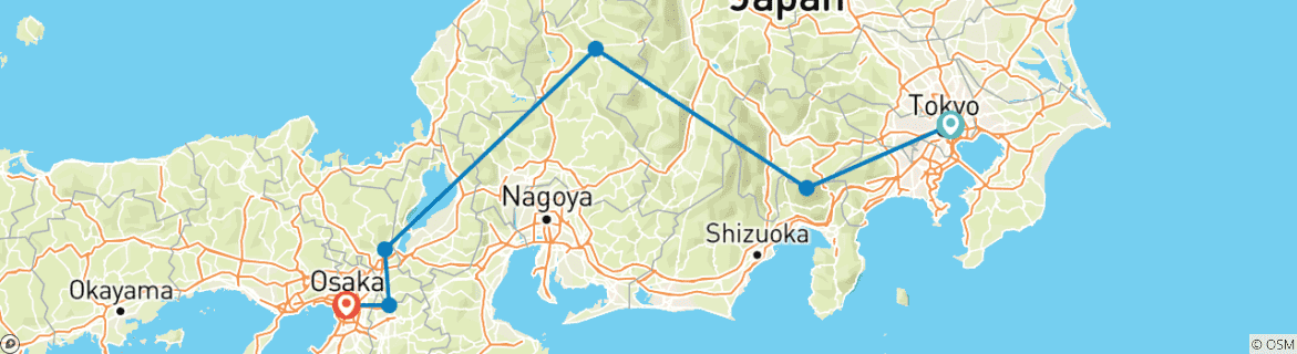 Image d'une carte montrant l'itinéraire du circuit