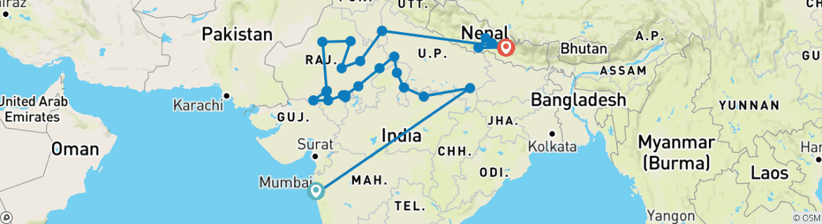 Imagen de un mapa que muestra la ruta del circuito