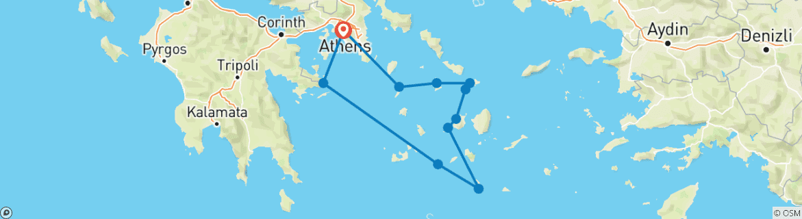 Image d'une carte montrant l'itinéraire du circuit